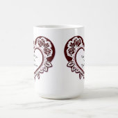 Elegant Heart Card With Red Roses コーヒーマグカップ (中央)