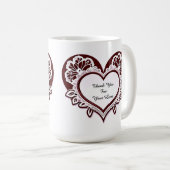 Elegant Heart Card With Red Roses コーヒーマグカップ (正面右)