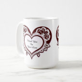 Elegant Heart Card With Red Roses コーヒーマグカップ (正面左)