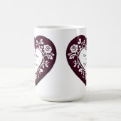 Elegant Heart Card With Red Roses コーヒーマグカップ (中央)