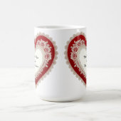 Elegant Heart Card With Red Roses コーヒーマグカップ (中央)