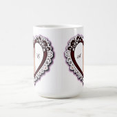 Elegant Heart Card With Red Roses コーヒーマグカップ (中央)