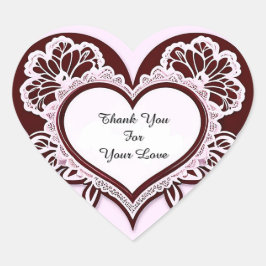 Elegant Heart Card With Red Roses ハートシール