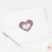Elegant Heart Card With Red Roses ハートシール (封筒)