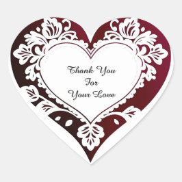 Elegant Heart Card With Red Roses ハートシール