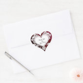 Elegant Heart Card With Red Roses ハートシール (封筒)