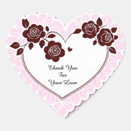 Elegant Heart Card With Red Roses ハートシール