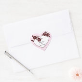 Elegant Heart Card With Red Roses ハートシール (封筒)