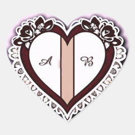 Elegant Heart Card With Red Roses ハートシール