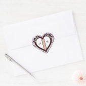 Elegant Heart Card With Red Roses ハートシール (封筒)