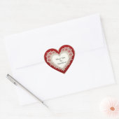 Elegant Heart Card With Red Roses ハートシール (封筒)