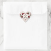 Elegant Heart Card With Red Roses ハートシール (バッグ)