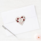 Elegant Heart Card With Red Roses ハートシール (封筒)