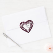 Elegant Heart Card With Red Roses ハートシール (封筒)