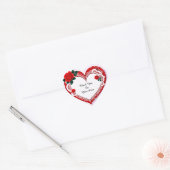 Elegant Heart Card With Red Roses ハートシール (封筒)