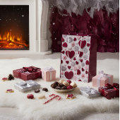 Elegant Heart & Floral Gift Bag ミディアムペーパーバッグ