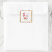 Elegant Heart Happy Mother’s Day – Rose Floral スクエアシール (バッグ)