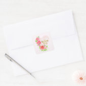 Elegant Heart Happy Mother’s Day – Rose Floral スクエアシール (封筒)