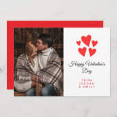 Elegant Heart Happy Valentine's Day Photo シーズンカード (正面/裏面)