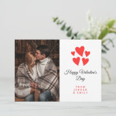 Elegant Heart Happy Valentine's Day Photo シーズンカード (スタンド正面)