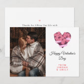 Elegant Heart Happy Valentine's Day Photo シーズンカード (正面/裏面)