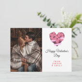 Elegant Heart Happy Valentine's Day Photo シーズンカード (スタンド正面)