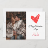 Elegant Heart Happy Valentine's Day Photo シーズンカード (正面)