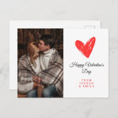 Elegant Heart Happy Valentine's Day Photo シーズンポストカード (正面/裏面)