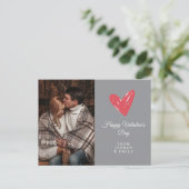 Elegant Heart Happy Valentine's Day Photo シーズンポストカード (スタンド正面)