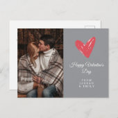 Elegant Heart Happy Valentine's Day Photo シーズンポストカード (正面/裏面)