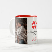 Elegant Heart Happy Valentine's Day Photo ツートーンマグカップ (正面左)