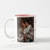 Elegant Heart Happy Valentine's Day Photo ツートーンマグカップ (左)