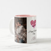 Elegant Heart Happy Valentine's Day Photo ツートーンマグカップ (正面左)