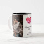 Elegant Heart Happy Valentine's Day Photo ツートーンマグカップ (正面左)