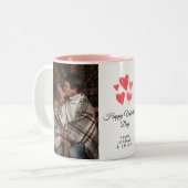 Elegant Heart Happy Valentine's Day Photo ツートーンマグカップ (正面左)