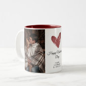 Elegant Heart Happy Valentine's Day Photo ツートーンマグカップ (正面左)