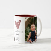 Elegant Heart Happy Valentine's Day Photo ツートーンマグカップ (正面右)