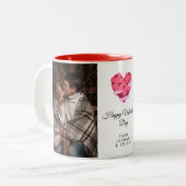 Elegant Heart Happy Valentine's Day Photo ツートーンマグカップ (正面左)