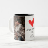 Elegant Heart Happy Valentine's Day Photo ツートーンマグカップ (正面左)