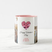 Elegant Heart Happy Valentine's Day Photo ツートーンマグカップ (中央)