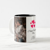 Elegant Heart Happy Valentine's Day Photo ツートーンマグカップ (正面左)