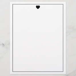 Elegant Heart Mark Letterhead Stylish Office Paper レターヘッド