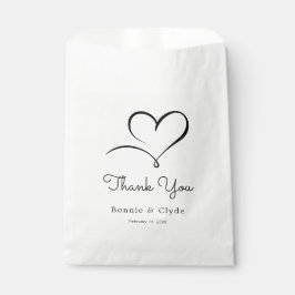 Elegant Heart Mark White Wedding Guest Favor Bag フェイバーバッグ