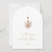 Elegant Heart Ornament Merry Christmas Card 招待状 (正面)