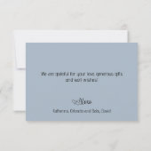 Elegant Heart Script Photo Baby Shower Thank You  サンキューカード (裏面)