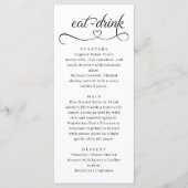 Elegant Heart Typography Modern Wedding Menu メニュー (正面)