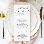 Elegant Heart Typography Modern Wedding Menu メニュー