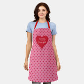 Elegant Hearts Apron for Wife Custom I Love You  エプロン (着用した状態)