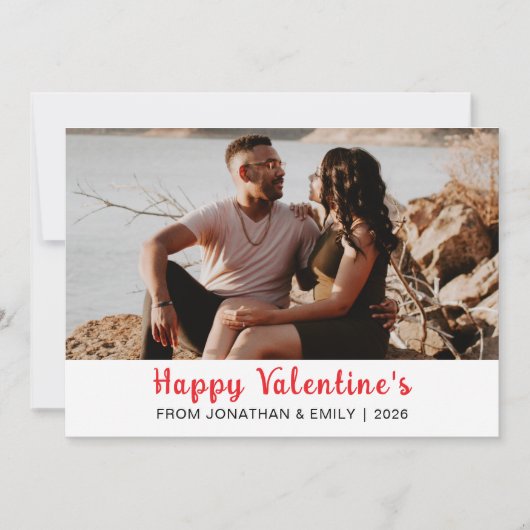 Elegant Hearts Happy Valentine's Day 1 Photo シーズンカード (正面)