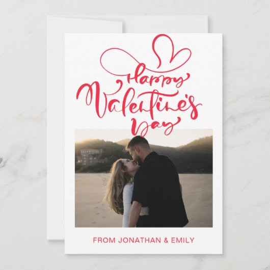 Elegant Hearts Happy Valentine's Day 1 Photo シーズンカード (正面)